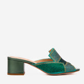 The Magnolia Green Glitter Leather Sandal