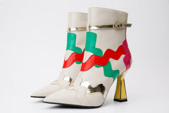 The Tario Cream Leather Ankle Boot
