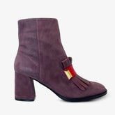 The Luksor Rose Suede Leather Block Heel Boot