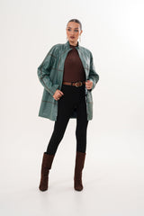 The Prado Reversible Green Leather Jacket