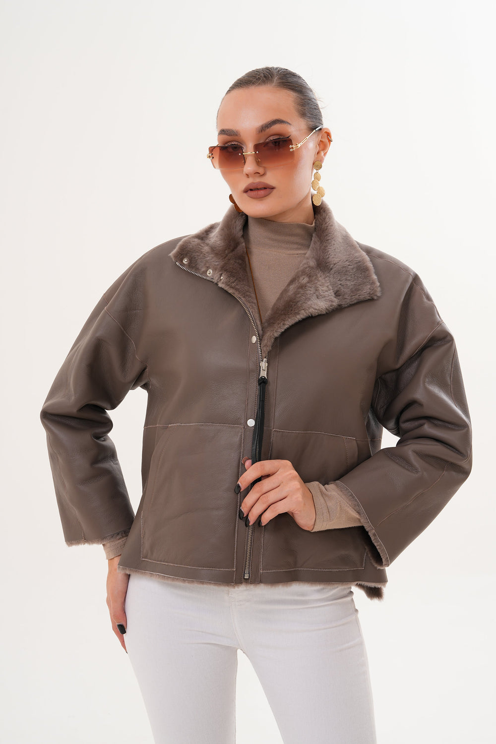 The Geneva Reversible Shearling Leather Jacket