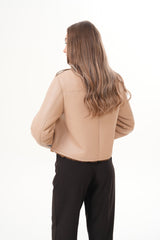 The Lucerne Tan Shearling-Lined Leather Jacket