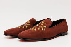 The Lazio Shoe Burgundy Suede Slip-on Loafer Shoe