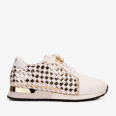 The Mackenzie White Gold Woven Leather Sneaker