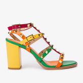 The Nejapa Block Heel Multicolor Leather Sandal