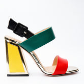 The Niger Block Heel Multicolor Leather Sandal