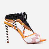 The Santa Amaro Orange Glitter Leather Sandal
