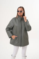 The Sierra Olive Green Leather Jacket