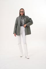 The Sierra Olive Green Leather Jacket
