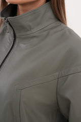 The Sierra Olive Green Leather Jacket