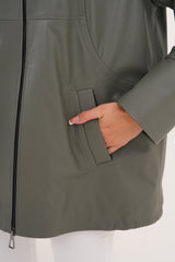 The Sierra Olive Green Leather Jacket