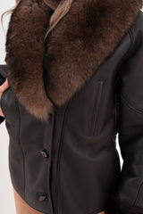 The Estelle Black Brown Shearling Leather Jacket