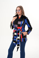 The Mirage Geo Pattern Leather Jacket