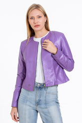 The Havnen Lilac Leather Jacket
