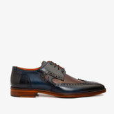 The Neiva Navy\/Brown Wingtip Semi Brogue Derby Shoe