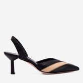 The Riviera Black Raffia Slingback Sandal