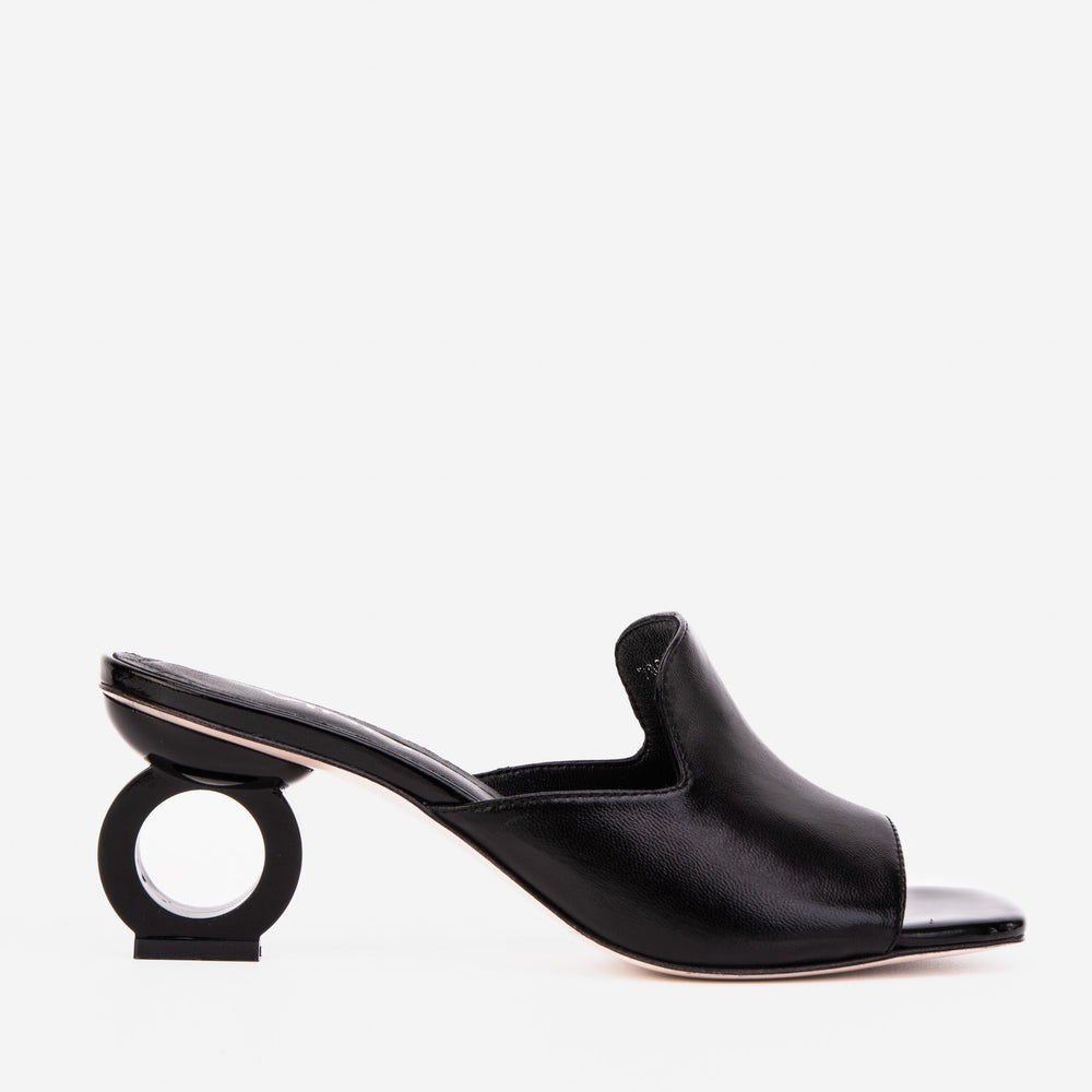 The Tory Black Leather Sandal