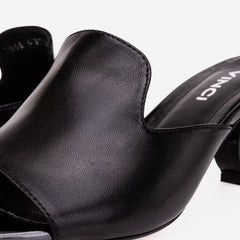 The Tory Black Leather Sandal