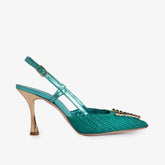 The Luna Turquoise Leather Slingback Sandal