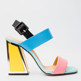 The Niger Multicolor Block Heel Leather Sandal