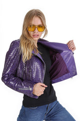 The Rubert Purple Pyht Leather Jacket