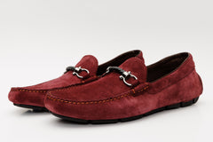 The Bari Burgundy Suede Leather Bit Drive Loafer Shoe