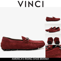The Bari Burgundy Suede Leather Bit Drive Loafer Shoe