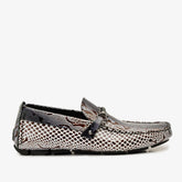 Bologna Black White Bit Drive Loafer Shoe
