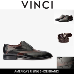 The Dicle Black\/Burgundy Wingtip Semi Brogue Derby Shoe