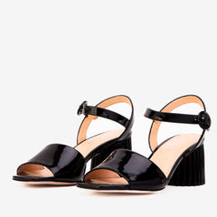 The Bamba Black Patent Leather Sandal