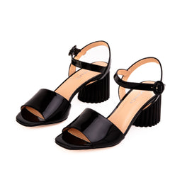 The Bamba Black Patent Leather Sandal