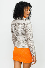 The Queen Pythn Leather Naturel Color Skin Jacket