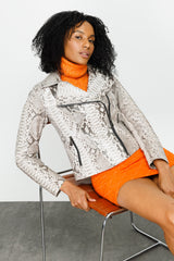 The Queen Pythn Leather Naturel Color Skin Jacket