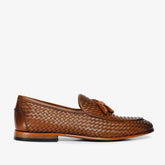 The Mclean Shoe Tan Woven Tassel Loafer Shoe