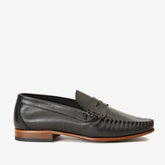 The Eregli Black Leather Penny Loafer Shoe
