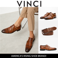 The Essen Brown Cap Toe Double Monk Strap Shoe