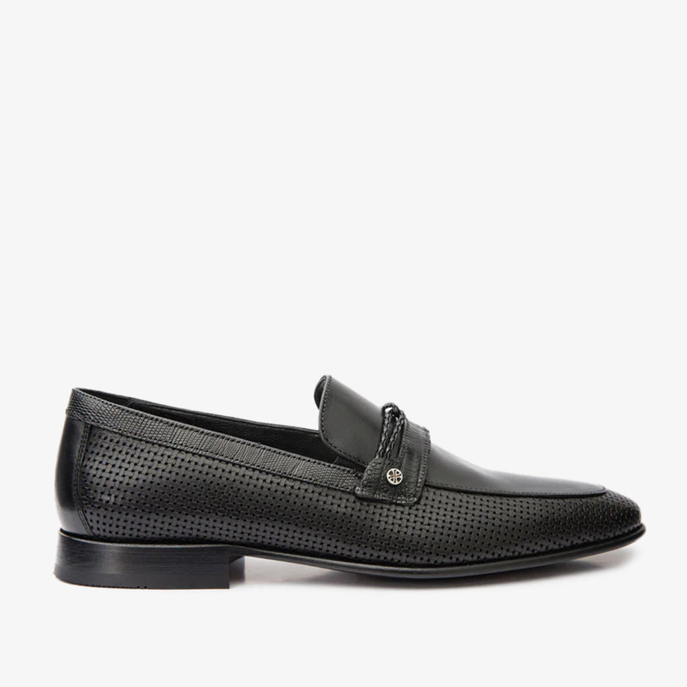 The Acerra Black Leather Loafer Shoe Final Sale!