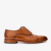 The Gambaha Tan Leather Quarter Brogue Cap Toe Oxford Shoe