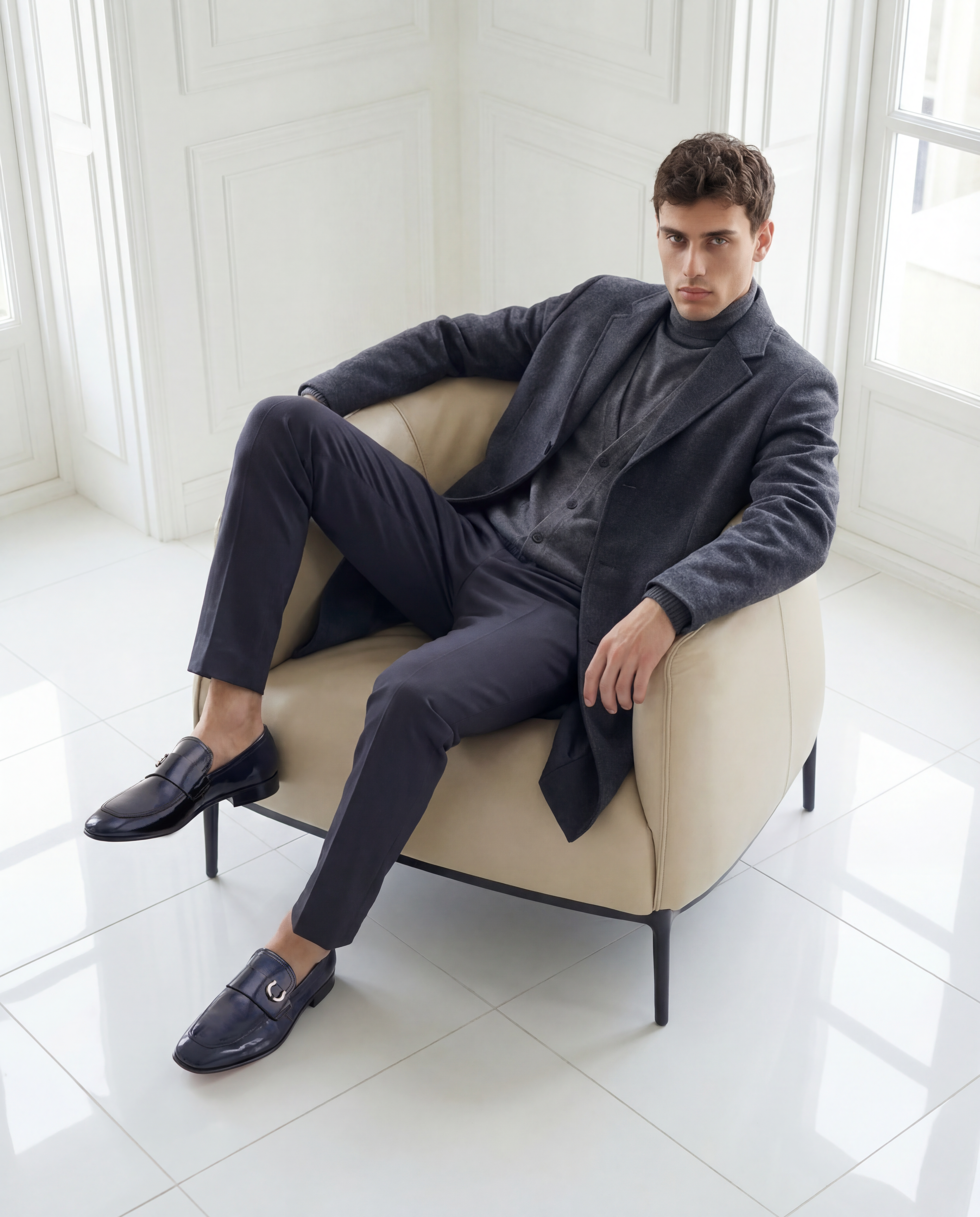The Blackwell Navy Patent Bit Loafer Shoe