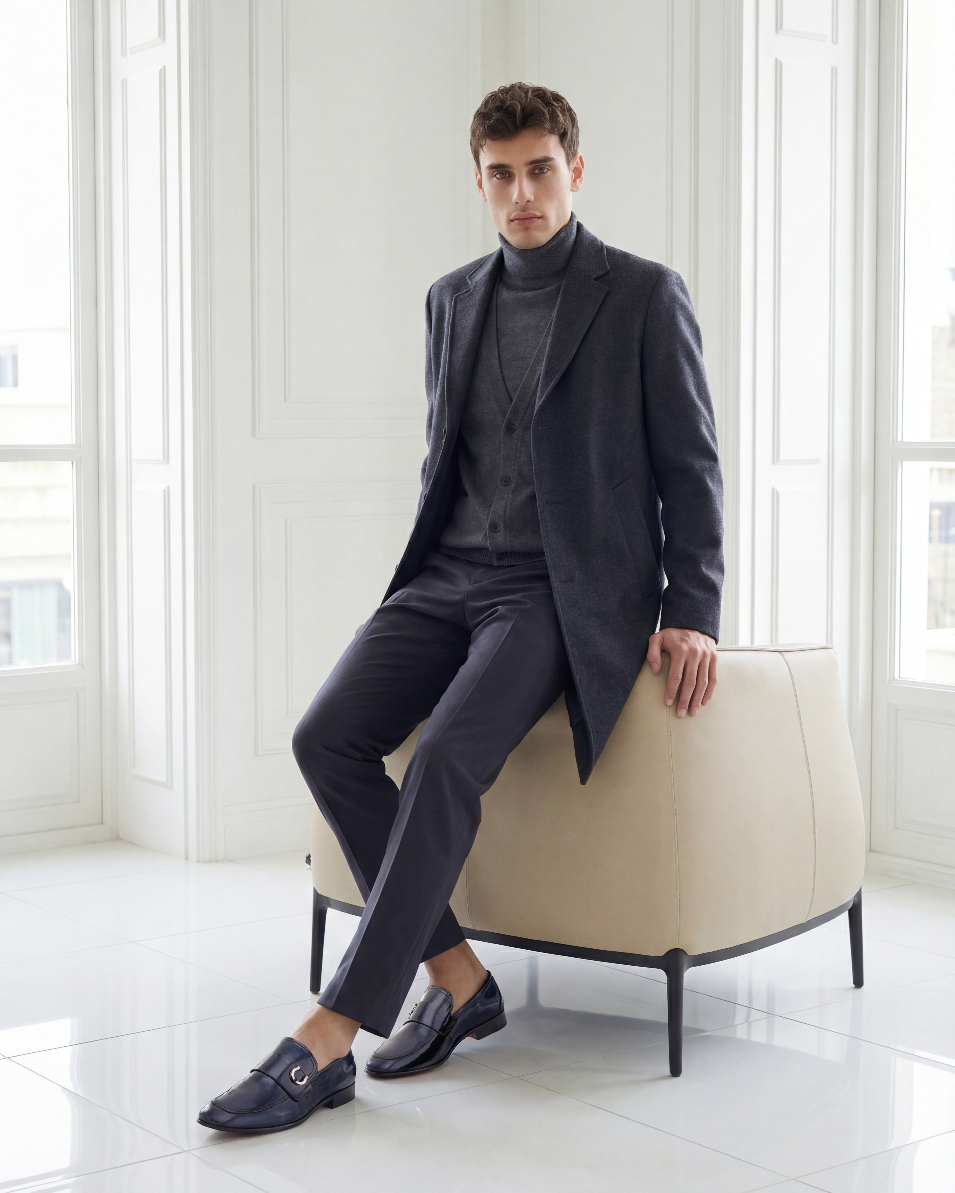 The Blackwell Navy Patent Bit Loafer Shoe