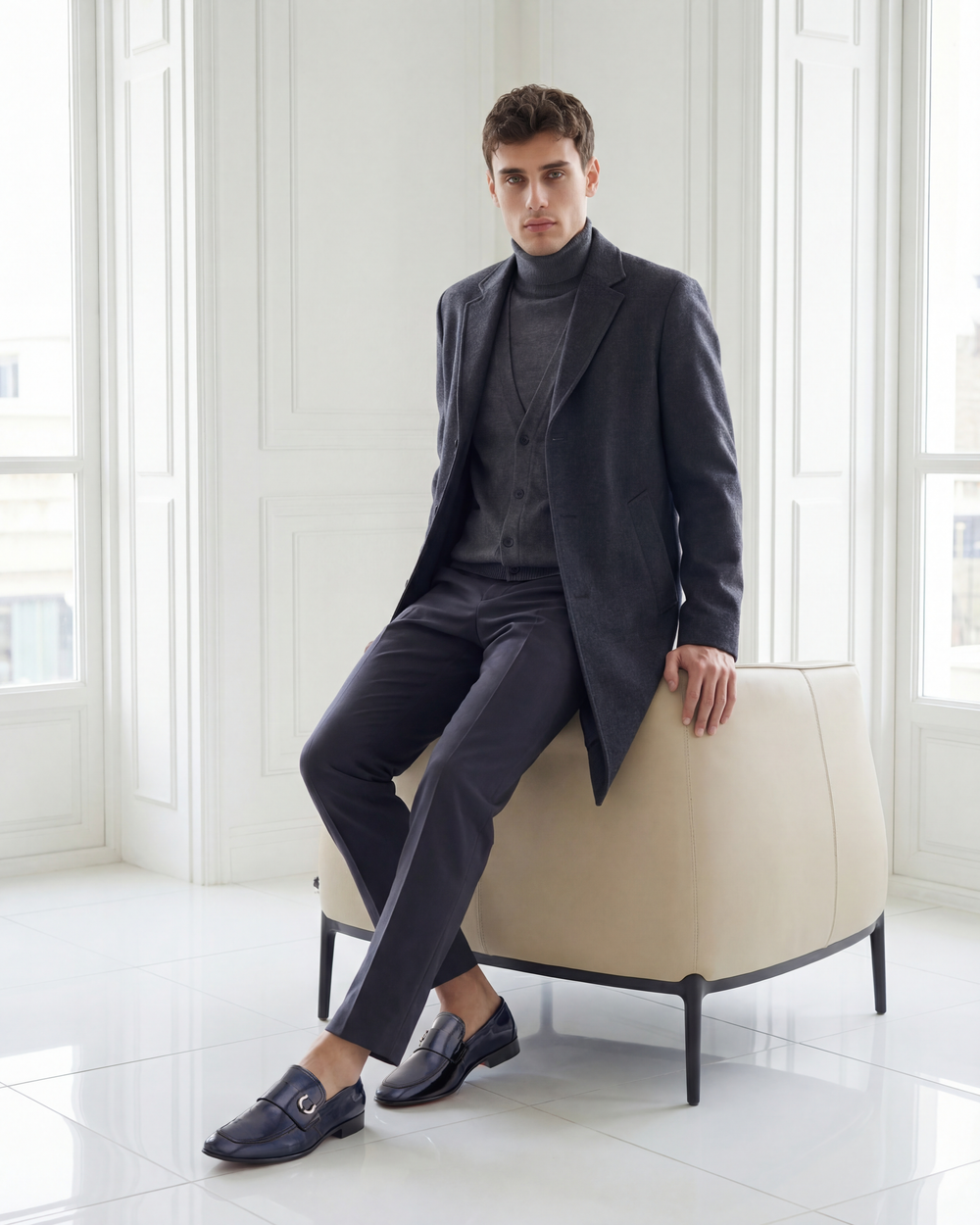The Blackwell Navy Patent Bit Loafer Shoe
