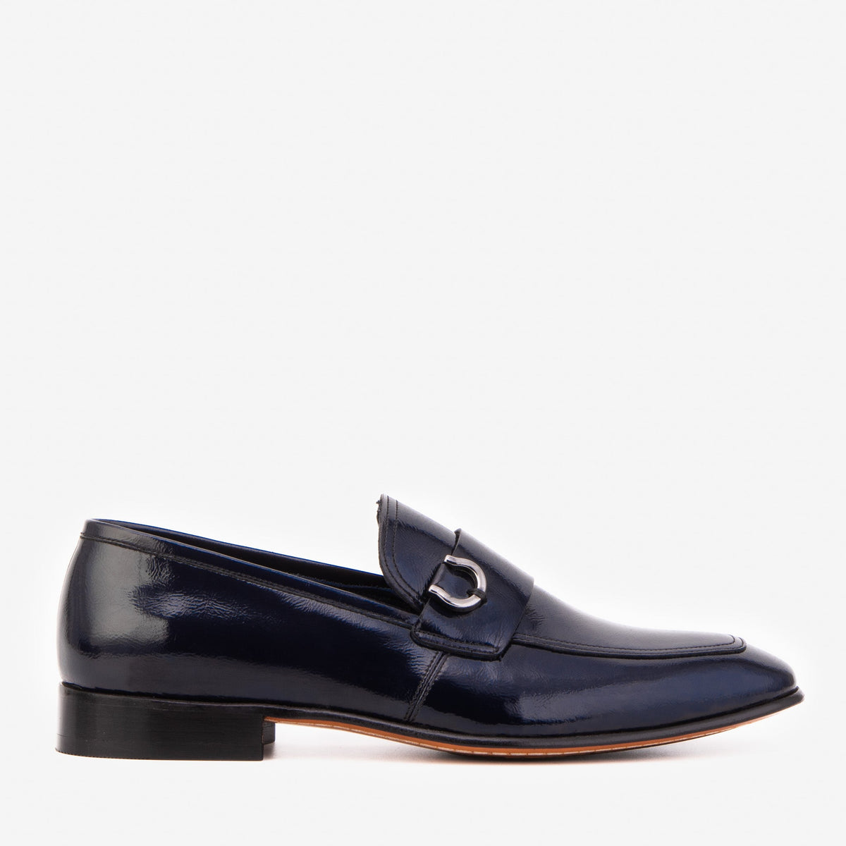 The Blackwell Navy Patent Bit Loafer Shoe