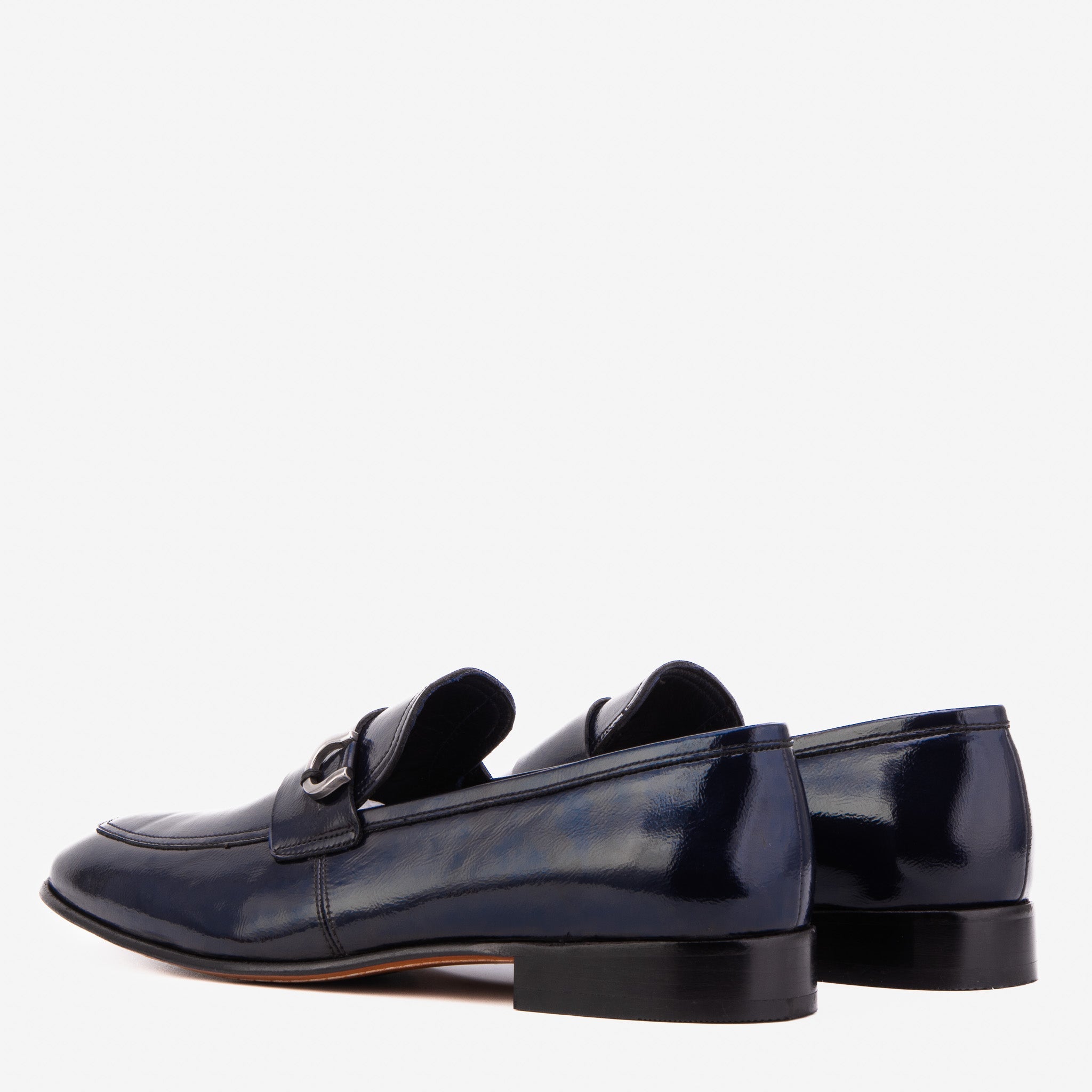 The Blackwell Navy Patent Bit Loafer Shoe