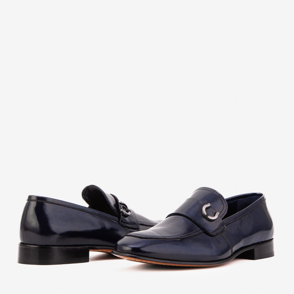 The Blackwell Navy Patent Bit Loafer Shoe
