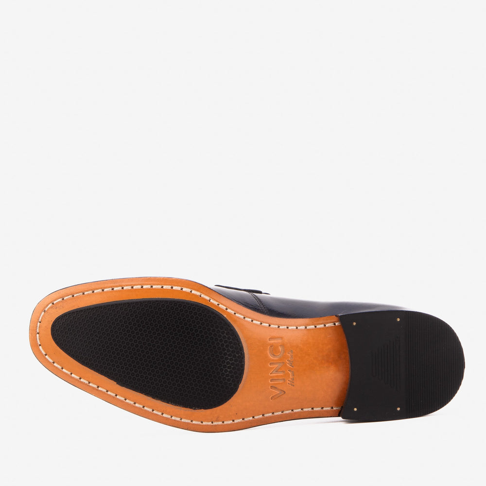The Blackwell Navy Patent Bit Loafer Shoe