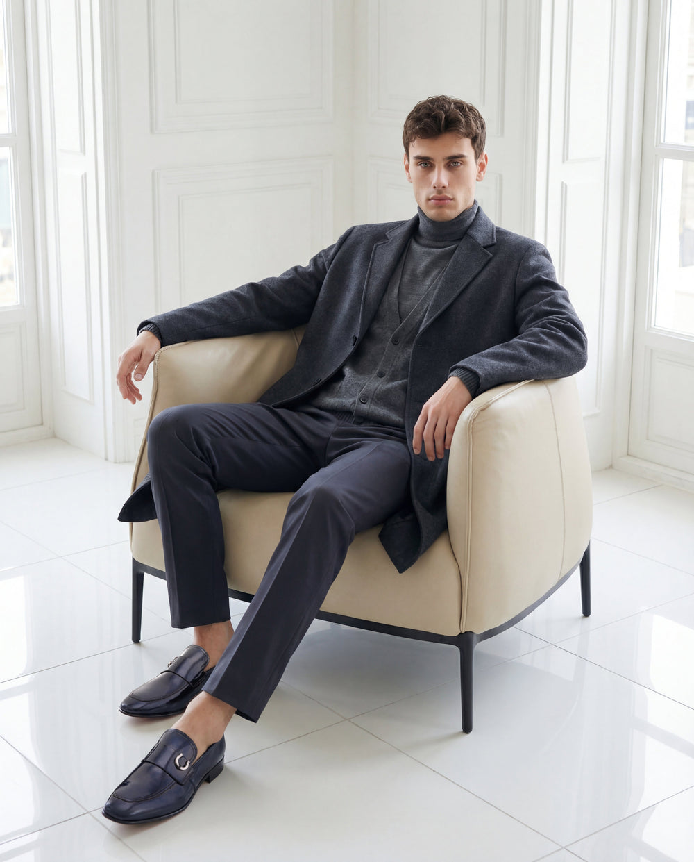 The Blackwell Navy Patent Bit Loafer Shoe