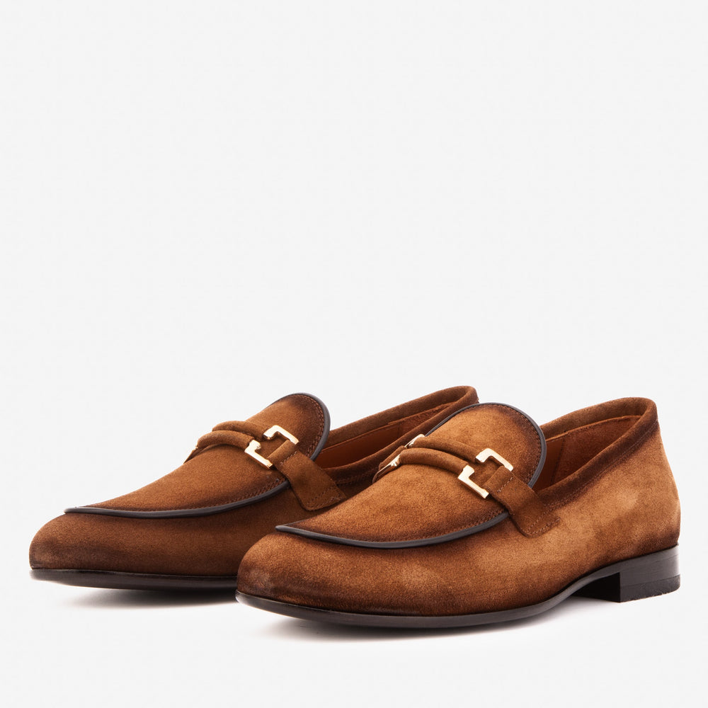The Brooks Brown Suede Bit Loafer Shoe