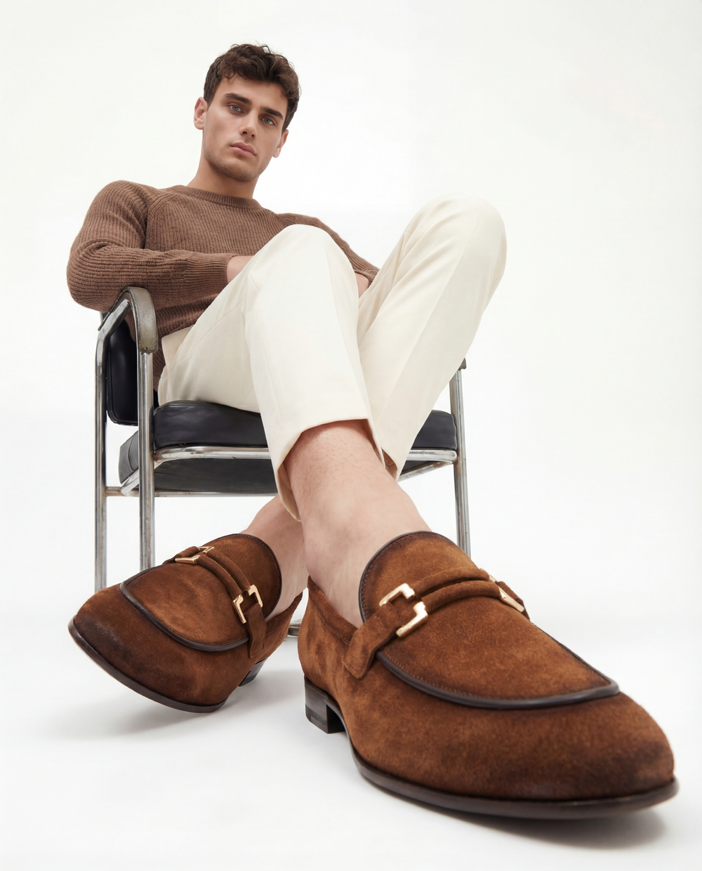 The Brooks Brown Suede Bit Loafer Shoe