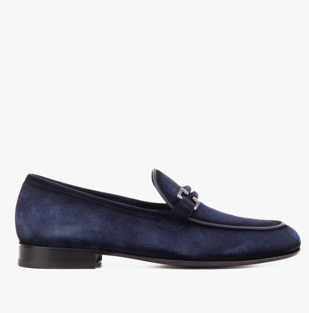 The Brooks Navy Suede Bit Loafer Shoe