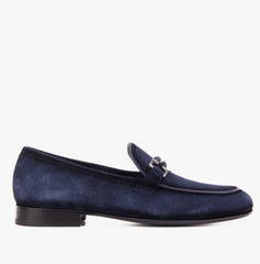 The Brooks Navy Suede Bit Loafer Shoe